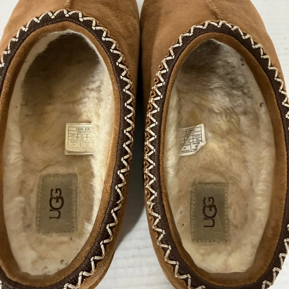 UGG Mens Tasman Suede Chestnut Shearling Clog Mule Cozy Slipper Size 11